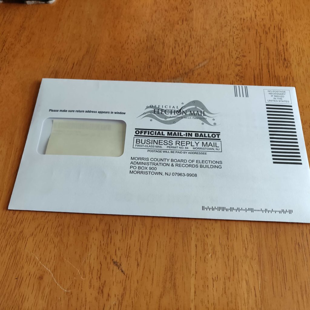 Return Envelope Morris County Primary
